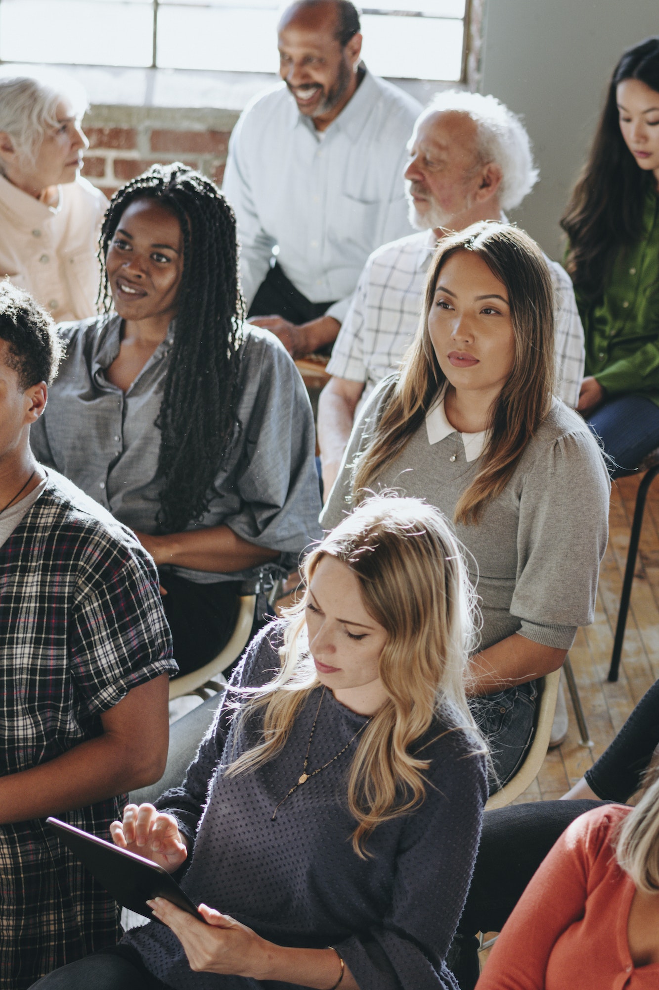 Diverse people in a seminar